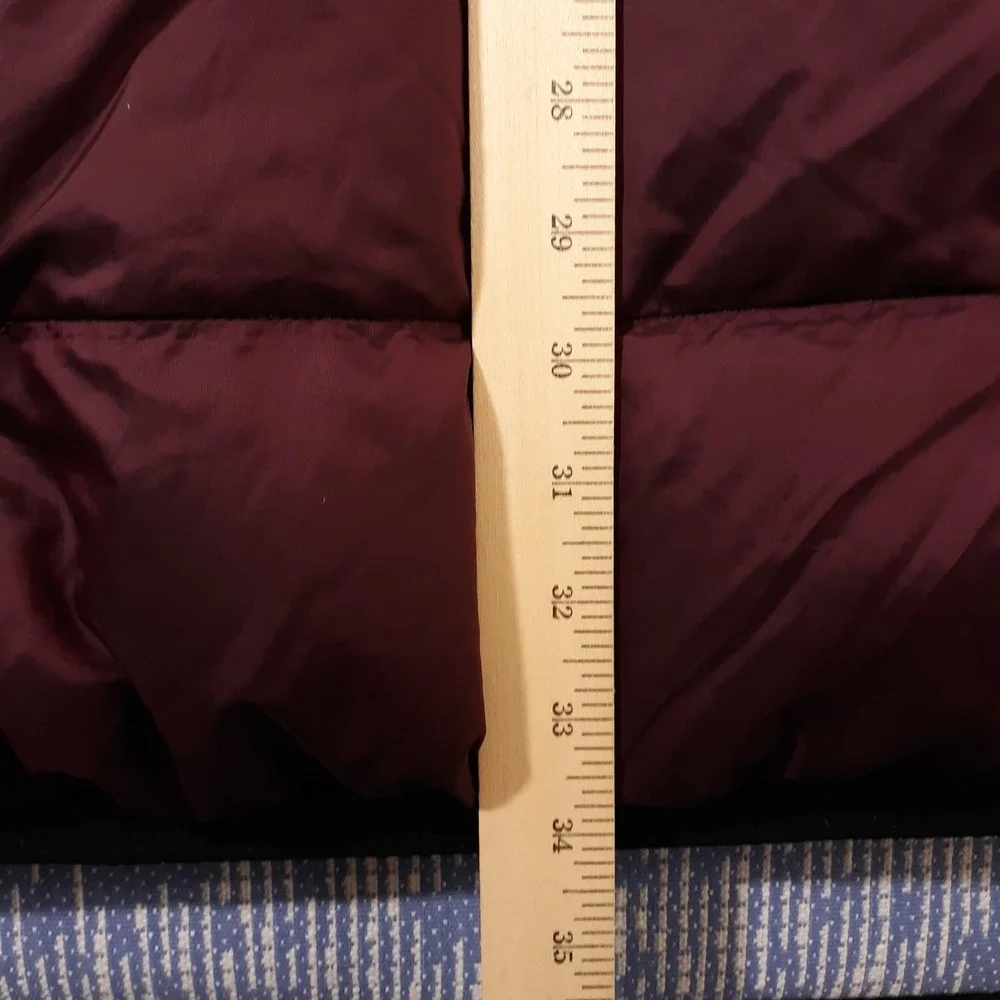 Lululemon Puffer Jacket Coat Womens 8 Full Zip Goose Down Maroon Hooded
